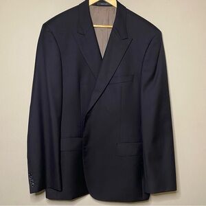 Hugo Boss Virgin Wool Sport Coat Men 48R Black Double Vented Single Breasted